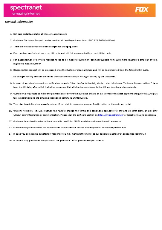 Nigeria Spectranet amazing internet internet business utility bill Word and PDF formats, 3 pages